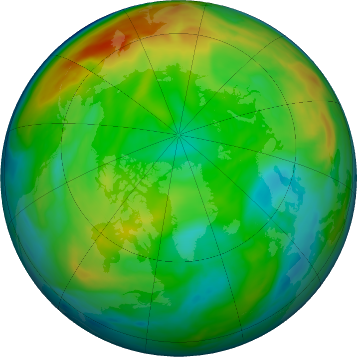 Arctic ozone map for 18 December 2024